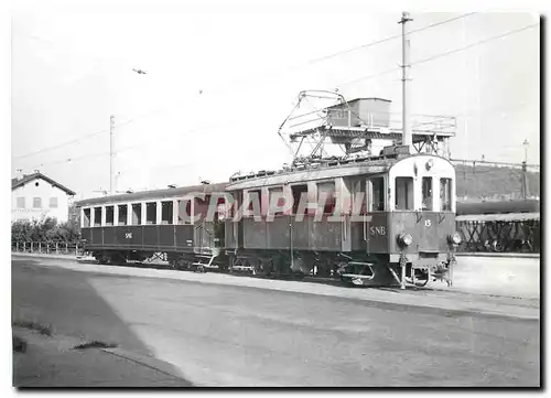 Ansichtskarte AK Tram SNB Ce 2 2 15 im creme grunen Anstrich