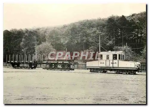 Cartes postales moderne Tram SchST Ge 4 4 73 mit Becherkupplungen und Rollenstromabnehmern vor Rollschemelzug