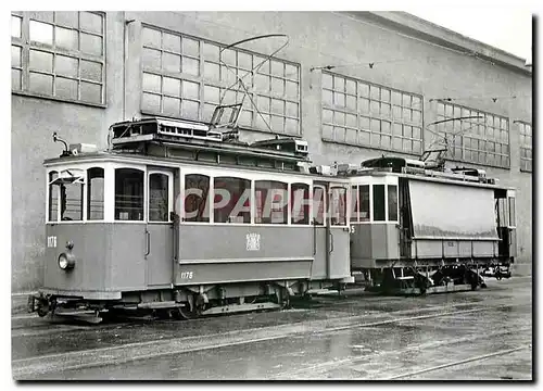 Cartes postales moderne Tram VBZ Be 2 2 1176 im letzten Einsatz als Rangier wagen vor Xe 2 2 1935 neben Depot Irchel