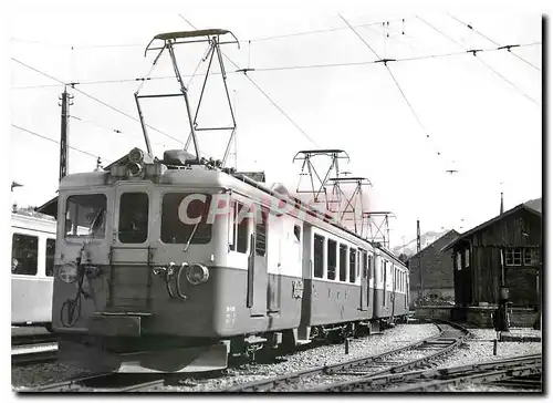 Cartes postales moderne Tram BDe 4 4 3002 et 3004 a Montbovon Notez l'Ancienne halle a marchandises