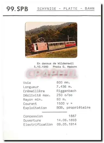 Cartes postales moderne Schynige Platte Bahn En dessus de Wilderswil