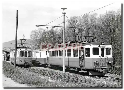 Moderne Karte Croisement a Cappella Agnuzzo ABe 4 6 11 pour Ponte Tresa et ABe 4 4 4 et Z 8 pour Lugano