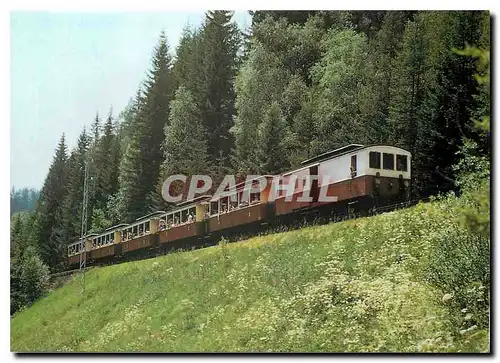 Moderne Karte Tram Z 218 suivi des ZS 10124 10074 10003 10066 et 10004 sur la rampe vers La Joux