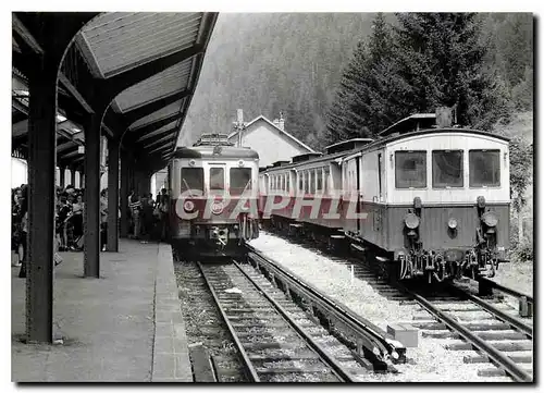 Cartes postales moderne Tram ZABD 605 a gauche a droite ZS 10 199 ZS 10 001 et Z 216 a Vallorcine