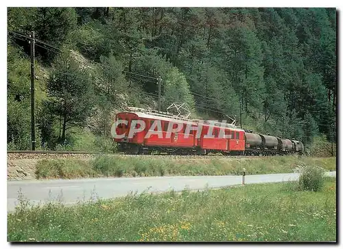 Cartes postales moderne Tram ABDe 4 4 38 et ABe 4 4 47 montant avec une lourde charge de Brusio a Miralago