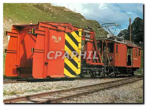 Moderne Karte Tram Xk 9132 et De 2 2 151 derriere le petit depot de Ospizio Bernina