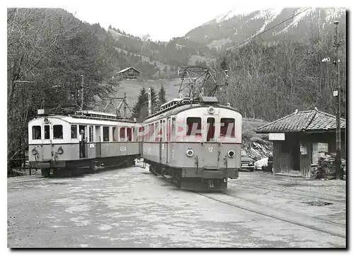 Cartes postales moderne Evitement aux Plaches l'ABDe 4 4 1 roulant vers Aigle l'ABD 4 4 12 arrivant des Diablerets