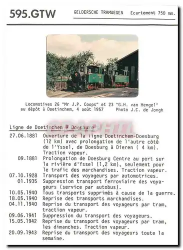 Photo Geldersche Tramwegen Locomotives 26 Mr JP Coops et 23 CH van Hengel