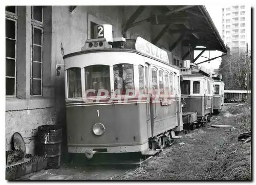 Cartes postales moderne Tram Be 2 2 1 le long du depot de Perolles