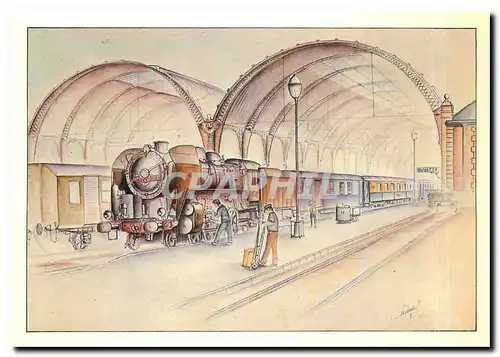 Cartes postales moderne En gare de Nice une 141 R du depot de Nice