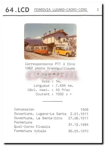 Cartes postales moderne Ferrovia Lugano Cadro Dino Correpondence PTT