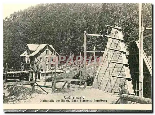 Cartes postales moderne Grunenwald Haltestelle der Elektr Bahn Stansstad Engelberg