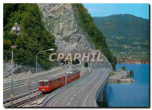 Moderne Karte Stansstad Vierwaldstattersee Acheregg Brucke und Luzern Stans Engelberg Bahn