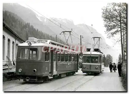 Cartes postales moderne Tram BDeh 2 4 24 et Be 2 3 16 a Bevieux