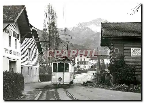 Cartes postales moderne Tram pour Chillon Au Basset de Clarens avant l'elargissement de la route