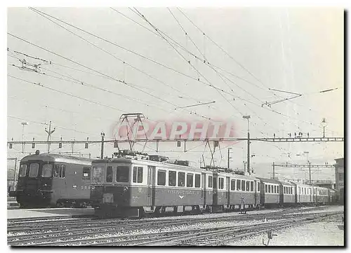 Ansichtskarte AK Les deux petites motrices de la Compagnie Yverdon Sainte Croix ABe 2 4 11 et 12