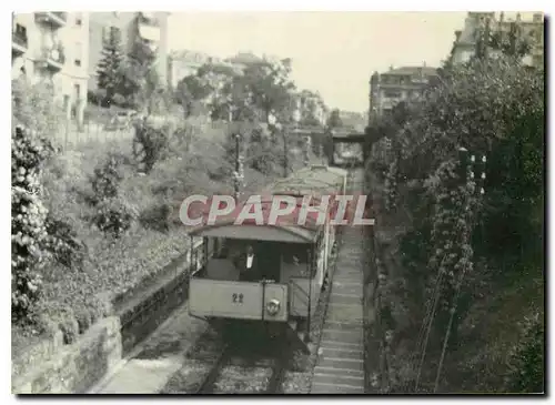 Cartes postales Erste schweizerische Standseilbahn Lausanne Ouchy In Betrieb mit 3 Wagenzugen