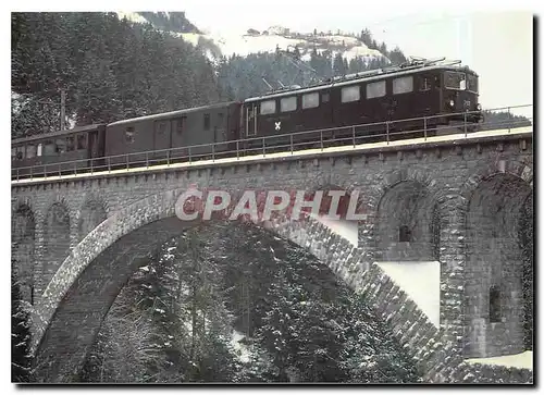 Ansichtskarte AK Tram Ge 6 6 706 Disentis Muster sur le viaduc de Solis