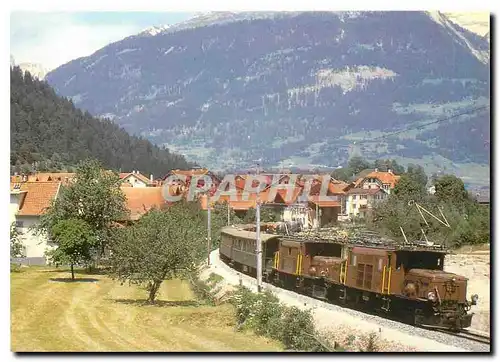 Cartes postales moderne Tram Ge 6 6 1 415 408 quittant Rhazuns dans le Domsleschg