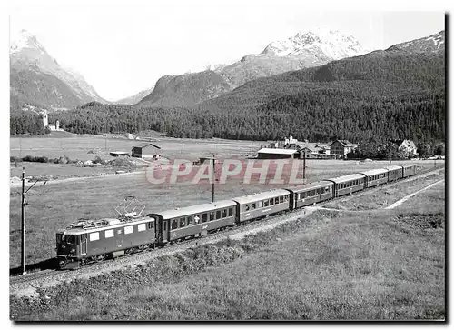 Cartes postales moderne Tram Ge 4 4 1 609 Linard descendant avec un train direct de Celerina vers Samedan