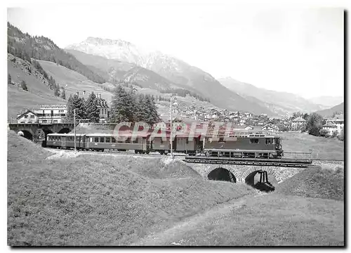 Cartes postales moderne Tram Ge 4 4 11 619 Samedan traversant le pont sur la Bobbahn