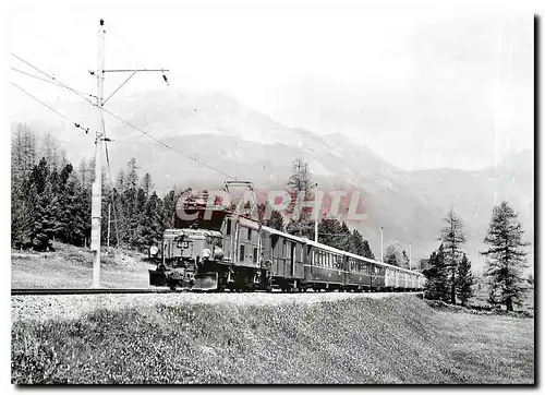 Cartes postales moderne Tram Ge 6 6 1 403 en dessous de Pontresina en tete du Bernina Express