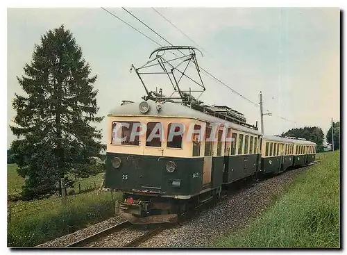 Cartes postales moderne Tram BDe 4 4 25 B 19 et B 25 entre Fey et Sugnens