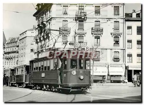 Cartes postales moderne Train pour Veyrier a la place des Eaux Vives