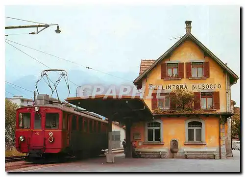 Cartes postales moderne Triebwagen RhB ABDe in der Station Bellinzona FR