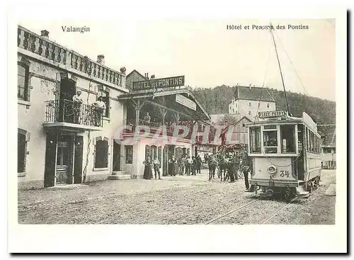 Cartes postales moderne TN Ce an der Endhaltestelle der Uberlandlinie nach Valangin um 1910