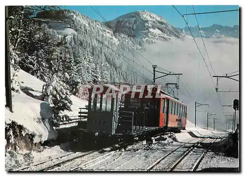 Moderne Karte Vitznau Rigi Bahn zwischen Freibergen