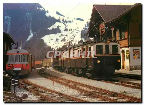 Cartes postales moderne Montbovon Dze en tete d'un train special pour Montreux