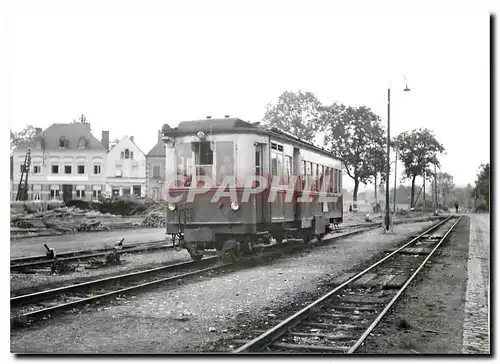 Moderne Karte Ligne d'Echternach automotrice arrivant a Junglinster