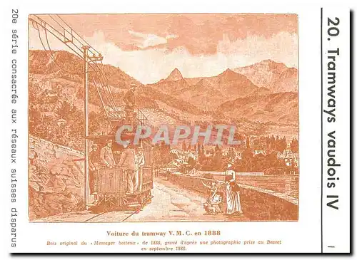 Cartes postales moderne Tramways vaudois en 1888