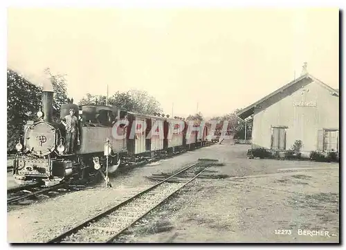 Moderne Karte La gare de Bercher vers 1930