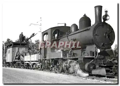 Cartes postales moderne G et train d'electrification pres d'Assens en 1935