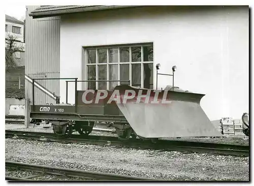 Moderne Karte Vor dem depot Les Brenets steht der mehrmals umgebaute Schneepflug