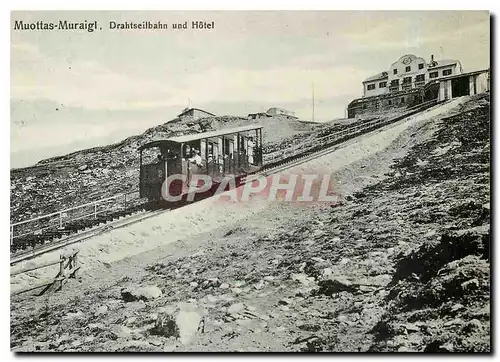 Cartes postales moderne Muottas Muraigl Drahtseilbahn und Hotel