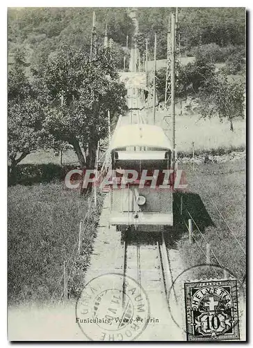 Moderne Karte Der Funiculaire Vevey Chardonne Mont Pelerin