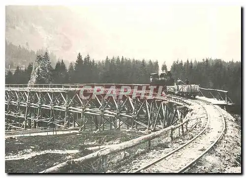 Moderne Karte Locomotive sur l'estacade de Schlossweid