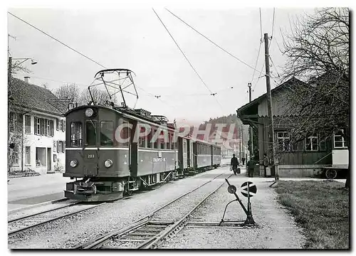 Cartes postales moderne Tram ABe 4 4 203 und Behelfspackwagen D 52 sowie B 25 26