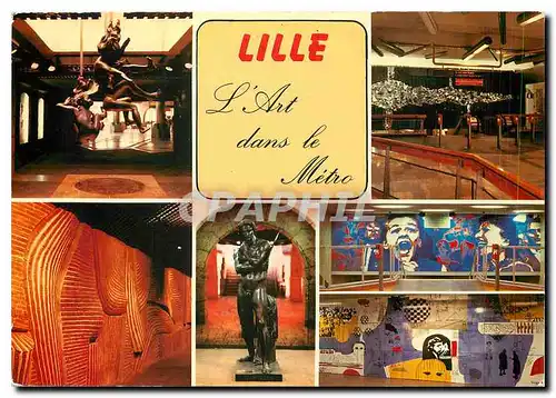 Cartes postales moderne Lille L'Art dans le Metro Fresque de Degand