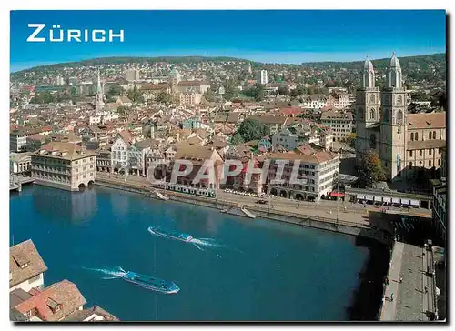 Cartes postales moderne Zurich Limmat und Altstadt mit Grossmunster