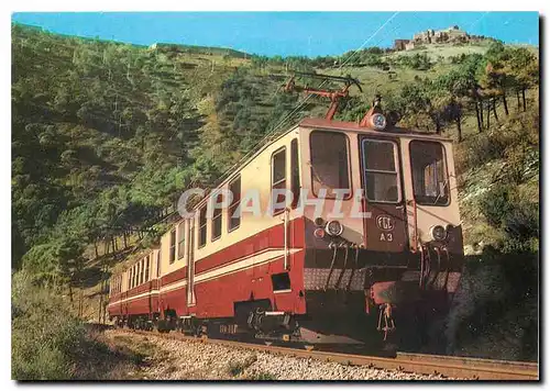 Moderne Karte Ferrovia Genova Casella A3 electrice railcar under Fort Sperone