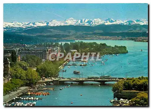 Moderne Karte Zurich and the alps
