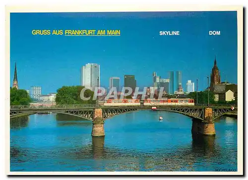 Moderne Karte Gruss aus Frankfurt am Main