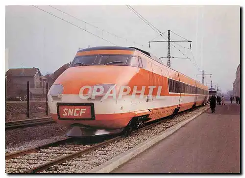 Moderne Karte TGV 001 Deux motrices encadrant trois remorques