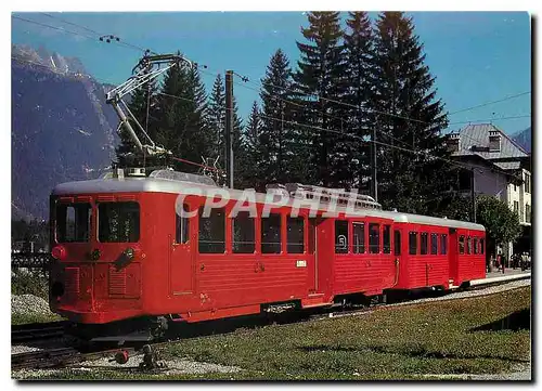 Moderne Karte Chamonix Montenvers line Electric railcar no 46 and trailer no 56