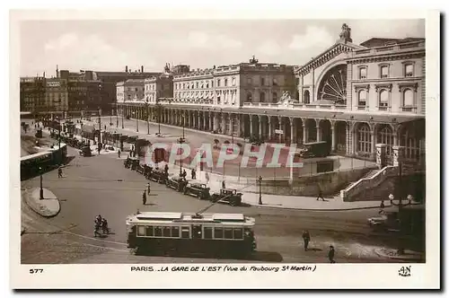 Cartes postales moderne Paris La Gare de l'Est vue du Faubourg St Martin