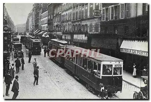 Cartes postales moderne Tramways electriques leo long de la Gare du Nord Motrice G Remorque A